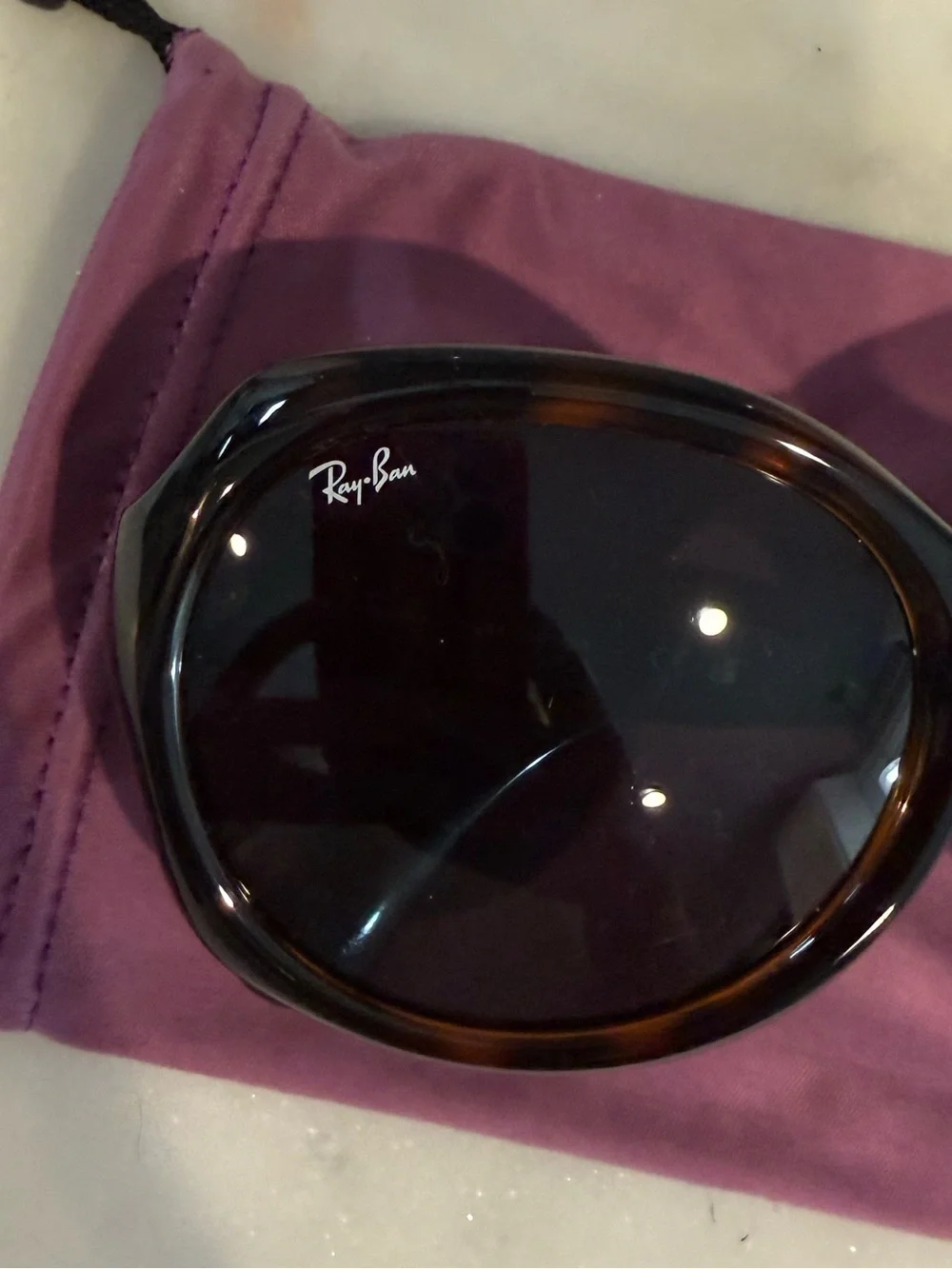 NEW Ray-Ban Tortoise Shell Sunglasses with Purple Pouch